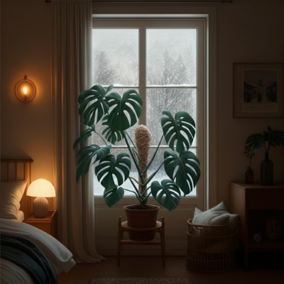 Plant voor winters raam